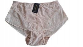 Majtki damskie Figi z wysokim stanem koronkowe 254 XL 42 beżowe