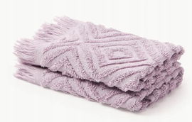 Ręcznik z wypukłą strukturą Jacqui liliowe 2 sztuki 30 x 50 cm