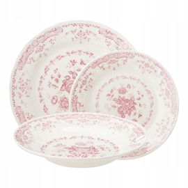 Serwis obiadowy Bitossi Home Rose ceramiczny 18 elementów dla 6 osób różowy