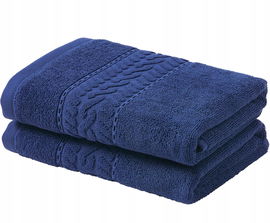 Ręczniki Cordelia 2 szt 50 x 100 cm 100 % bawełna granatowe