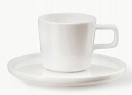 Fine Bone China kubki do espresso ze spodkiem, 6 sztuk
