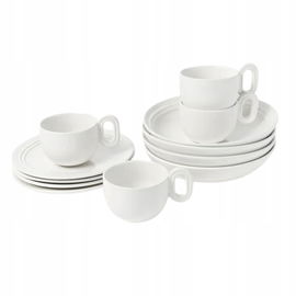 Ręcznie wykonany komplet naczyń śniadaniowych Stevns, dla 4 osób (12 elem.)