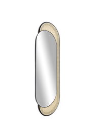 Owalne lustro ścienne z plecionką wiedeńską Westwing Esma 51x143 cm