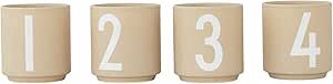 Design Letters Zestaw 4 filiżanek do espresso Porcelanowa filiżanka do kawy