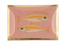 Talerz szklany Love Plates M Anchois różowy 10 x 0,8 x 14,2 cm