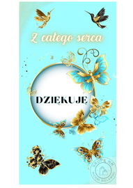 Kartka okolicznościowa - Z całego serca dziękuję DL 10 x 21cm. Nr.00990