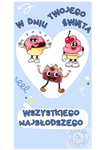 Kartka okolicznościowa - Wszystkiego Najsłodszego DL 10 x 21cm. Nr.00874