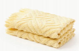 Ręcznik z wypukłą strukturą Jacqui 2 x 30 x 30 cm 490 g/m² żółty