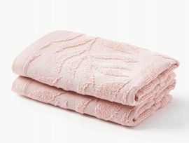 Ręcznik z wypukłą strukturą Leaf 2 x 30 x 30 cm Jasny różowy