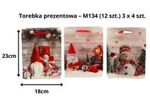 Torebki Świąteczne Prezentowe (12 szt.) 3 x 4 szt. 000M134.