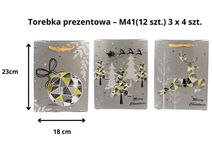 Torebki Świąteczne Prezentowe (12 szt.) 3 x 4 szt. 000M41.