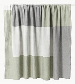 Narzuta z muślinu Hekla 230 x 250 cm kolor Oliwkowy zielony, jasny szary