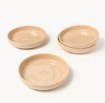 Talerz głęboki z porcelany Nessa, 4 szt. Brzoskwiniowy, błyszczący