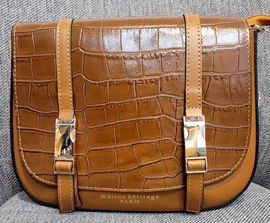 Maison Heritage Torebka skórzana listonoszka 25 x 9 x19 cm brązowa