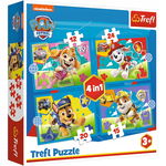 Puzzle 4w1 Psi Patrol Biegnące Pieski 3+ Trefl