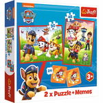 Puzzle 2w1 + Memos Psi Patrol Trefl 93337 dla dzieci 3+