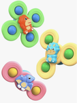 Fidget Spinner z Przyssawką, Zabawka Sensoryczna do Kąpieli - 3 Dinozaury