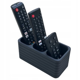Uchwyt Stojak na 3 Piloty TV Organizer Czarny 15cm Nowoczesny RTV