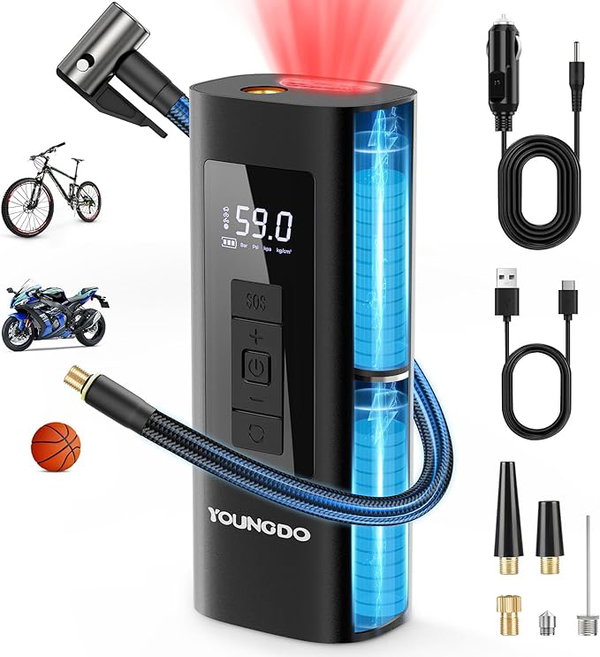 Przenośna pompka do pompka rowerowa YOUNGDO power bank