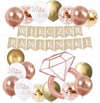 BALONY zestaw DEKORACJI na WIECZÓR PANIEŃSKI rose