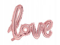 Balon PANIEŃSKI napis LOVE GOLD ROSE różowo-złoty