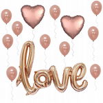 BALONY ROSE GOLD PANIEŃSKI ŚLUB napis LOVE
