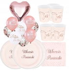 ZESTAW BALONY KUBKI NA WIECZÓR PANIEŃSKI ROSE GOLD