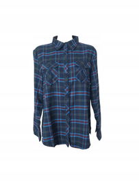 Polska Świąteczna Koszula Niebieską Kratkę Z Podwijanym Rękawem 6XL 52