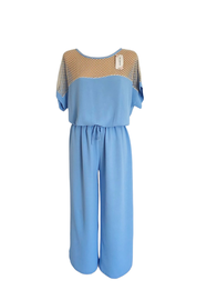 Wygodny Luźny Komplet Bluzka Ze Spodniami Na Gumce Niebieski XL 42