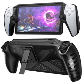 Etui z Podstawką Supero TPU Stand Case do Playstation Portal, Czarne