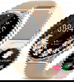 Smartwatch damski Fitonme S51 złoty dwa paski Bluetooth powiadomienia