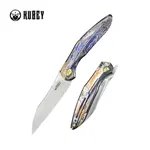 Nóż składany Kubey Barracuda Flamed Titanium, Satin M390 by Parsons Bl