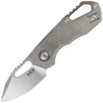 Nóż składany MKM Isonzo Clip Point Green Canvas Micarta, Stonewashed M