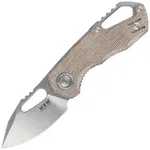 Nóż składany MKM Isonzo Clip Point Natural Canvas Micarta, Stonewashed