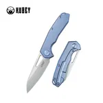 Nóż składany Kubey Vagrant Blue Titanium, Beadblasted CPM S35VN by Mak