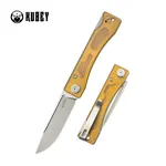 Nóż składany Kubey Akino Yellow Ultem, Beadblasted 14C28N by Tiguass (