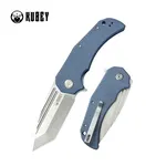 Nóż składany Kubey Bravo One Tanto Blue G10, Beadblasted AUS-10 by Mik