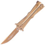 Nóż składany motylek Martinez Albainox Balisong, RainGold Finish (0216