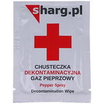 Chusteczka dekontaminacyjna neutralizująca działanie gazu pieprzowego 