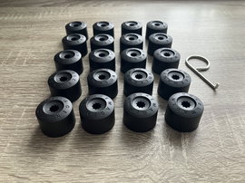 Zaślepki śrub 17mm do VW Volkswagen – nakładki ochronne czarne 20 szt zawleczka