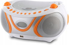 Metronic Boombox USB / CD / FM / MP3 biały-pomarańczowy 17x28x25cm 12W