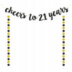 GIRLANDA URODZINOWA BANER CHEERS TO 21 YEARS NA 21 URODZINY/ROCZNICĘ SEELOK