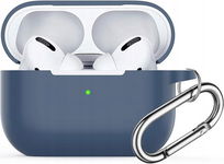 Etui na słuchawki Apple Airpods Pro 2019 niebieskie + zatrzask do kluczy