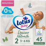 Pieluszki Lotus Baby 3 opakowania 45 szt. Rozmiar (2 3-6KG) 135szt.