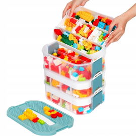 Nicecastle Plastikowe Pudełko do Przechowywania z Przegródkami i Pokrywą