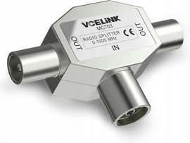 VCELINK T-sprzęgło antenowe, rozdzielacz TV, 2x wtyczka koncentryczna