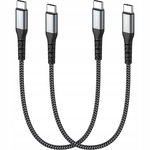 SUNGUY Kabel USB-C do USB-C 60W PD, 30 cm [2 sztuki] - szybkie ładowanie