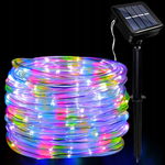 JIMACRO Solarne lampki linowe LED 12 m - 100 diod IP65, 8 trybów kolorowe