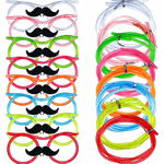 Fun Straw Glasses - Zestaw 8 Kolorowych Słomek w Kształcie Okularów