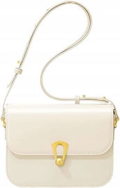 Conraniphi torebka Mała Mini Torba Na Ramię Crossbody beżowa skórzana